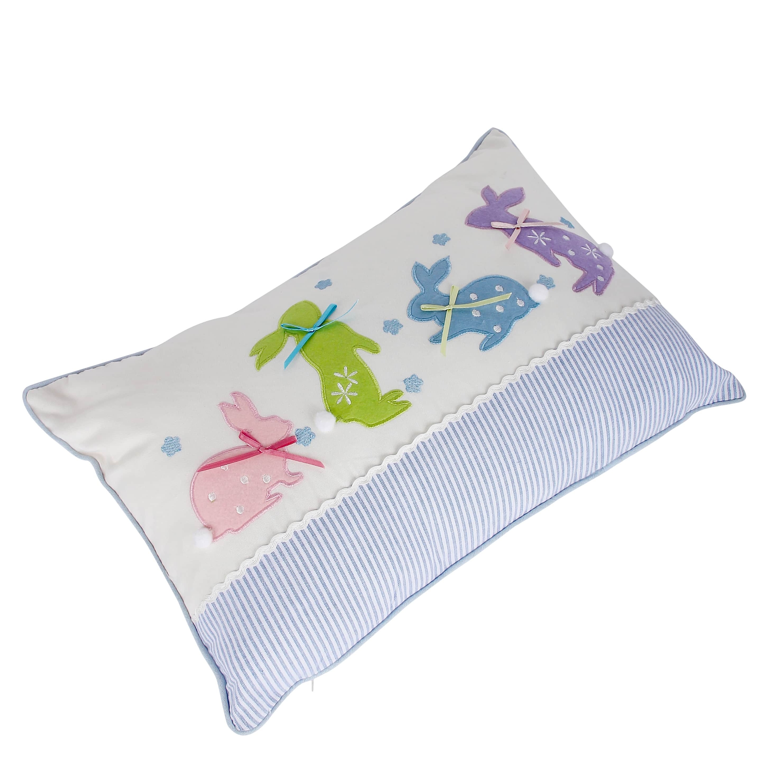 Playful Rabbits Kids Cushion Cover - top-view