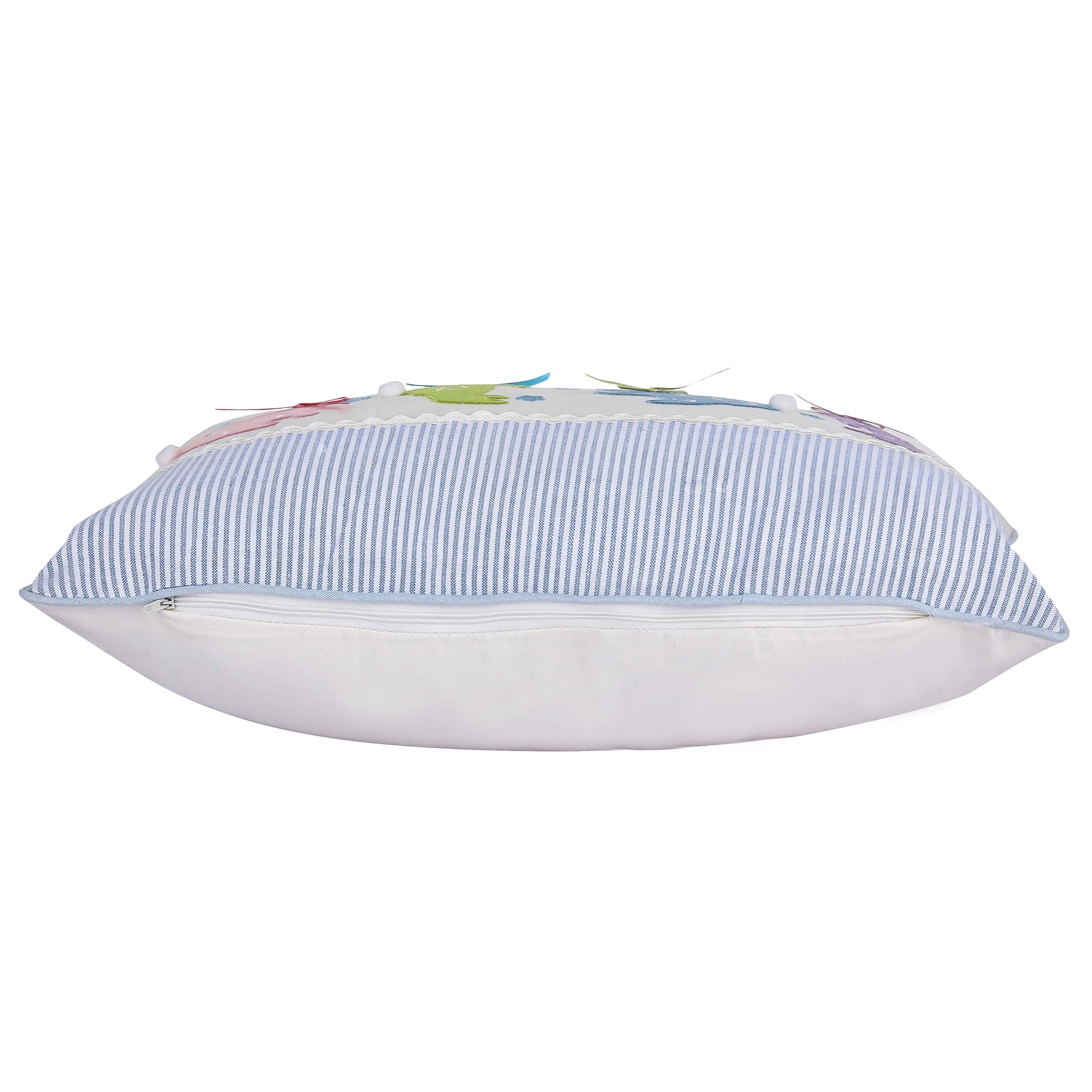Playful Rabbits Kids Cushion Cover - rear-view