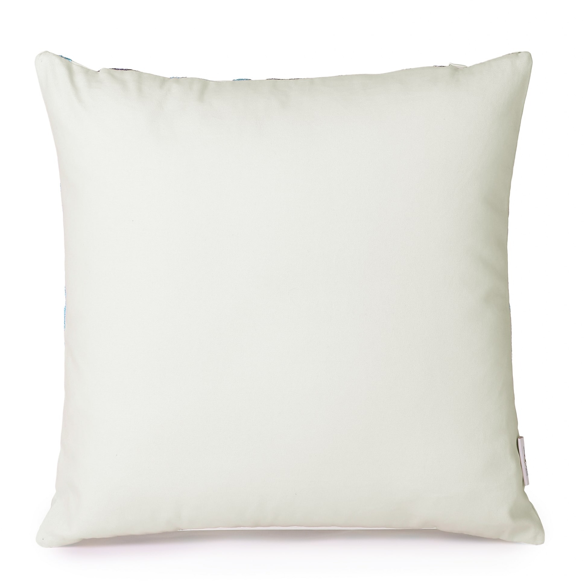 Blue Ocean Waves Cushion Cover - rear-view