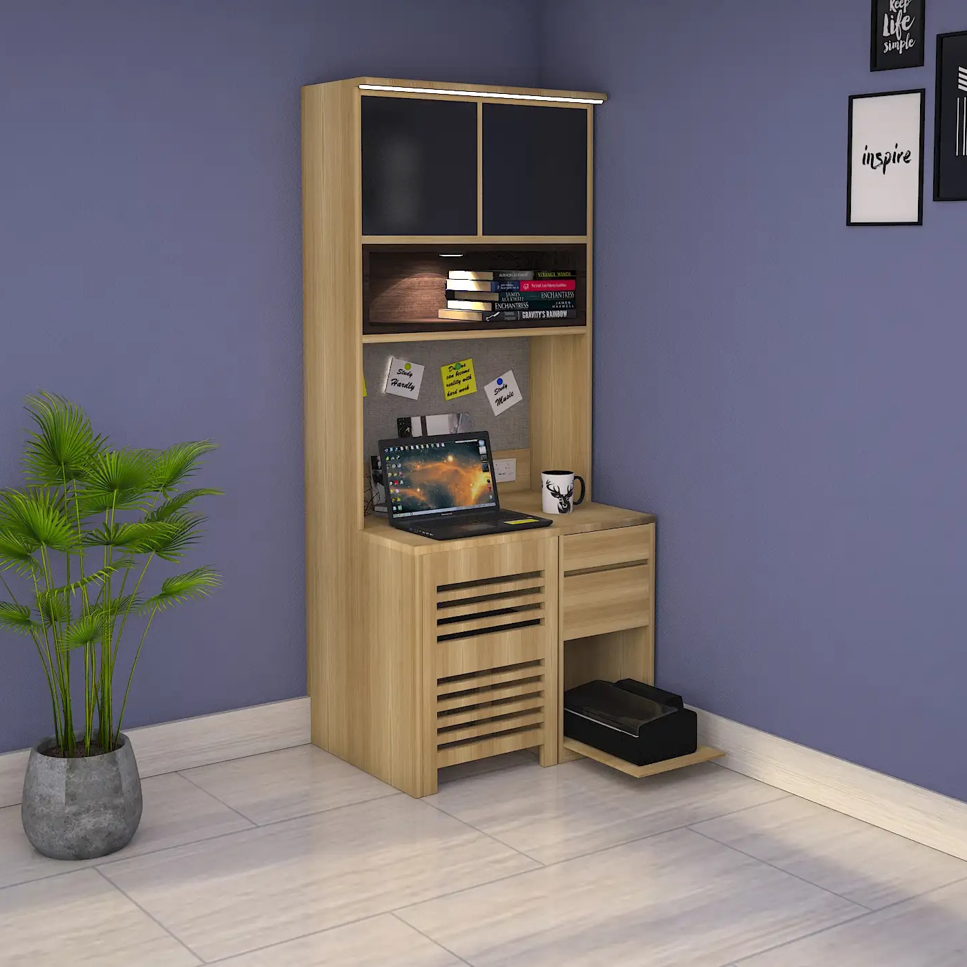 Multi Functional Study Table with Chair - front_view