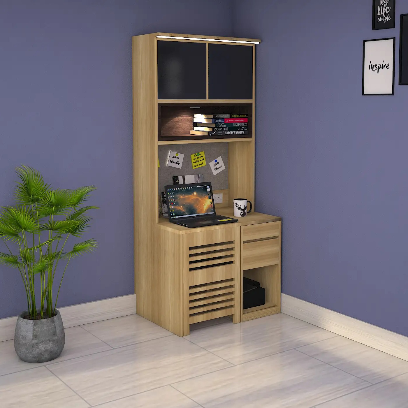 Multi Functional Study Table with Chair - top_view