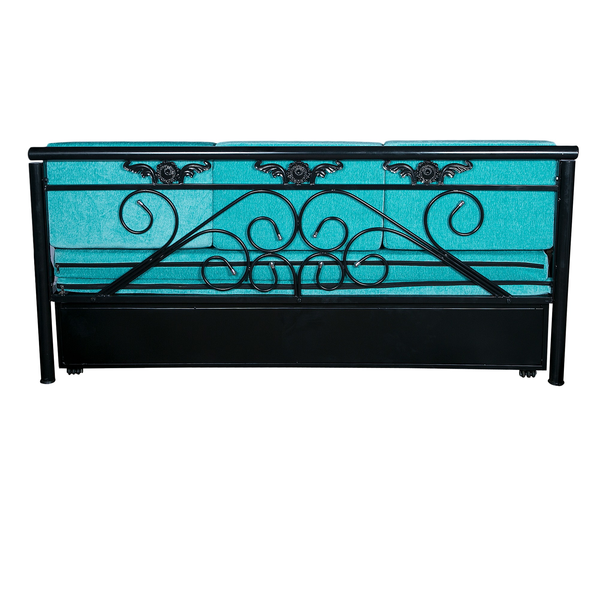 Carlisle Sofa Cum Bed With Hydraulic Storage In Sky Blue - bottom_view