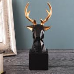 Black Reindeer Room decor figure - front-view
