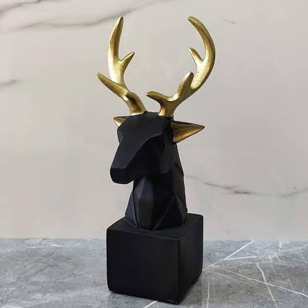 Black Reindeer Room decor figure - left-view