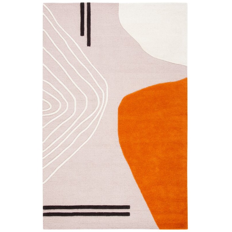 Dave Ivory light Collection Handwoven Export Quality Woollen Tuffted Carpets - top-view