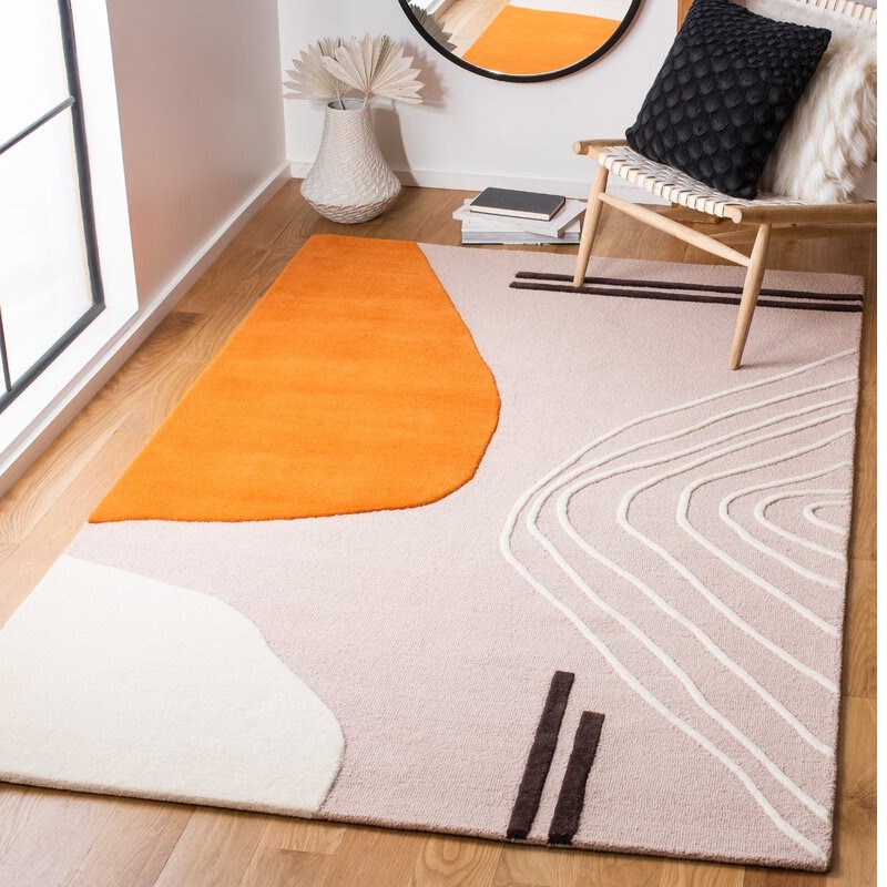 Dave Ivory light Collection Handwoven Export Quality Woollen Tuffted Carpets - left-view