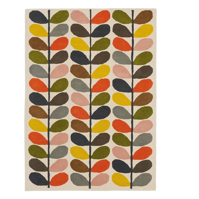 Classic stem multi color wool rug - left-view