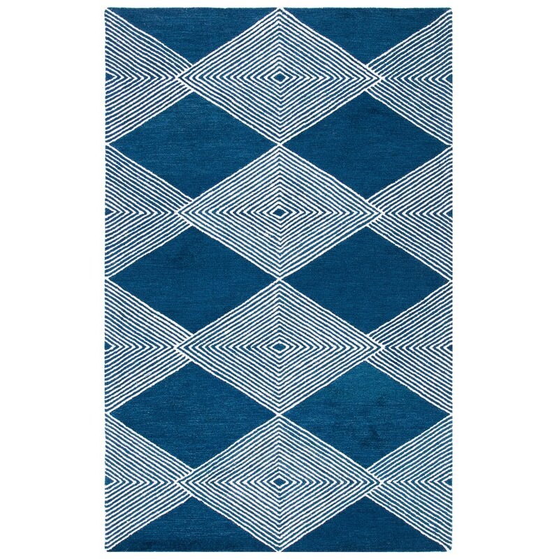 Konopka Geometric Handmade Tufted Rug - top-view