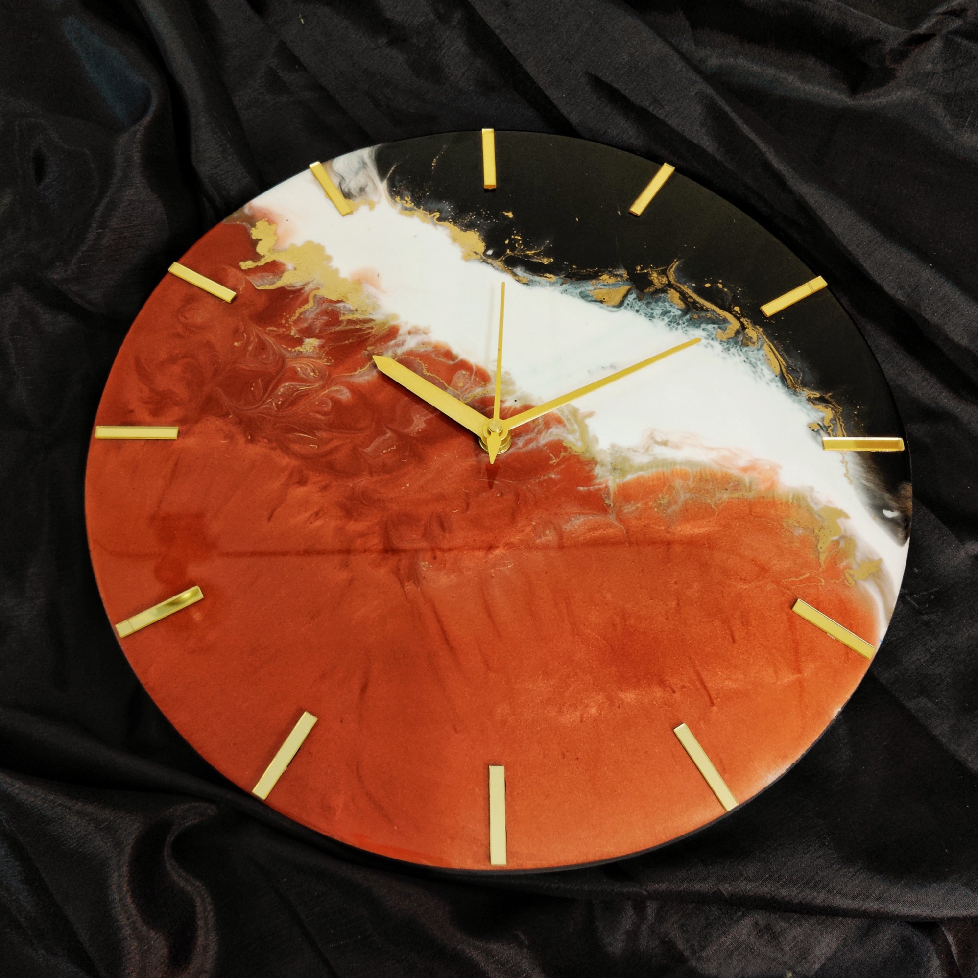 Resin Multi Color Wall Clock 12" - front-view