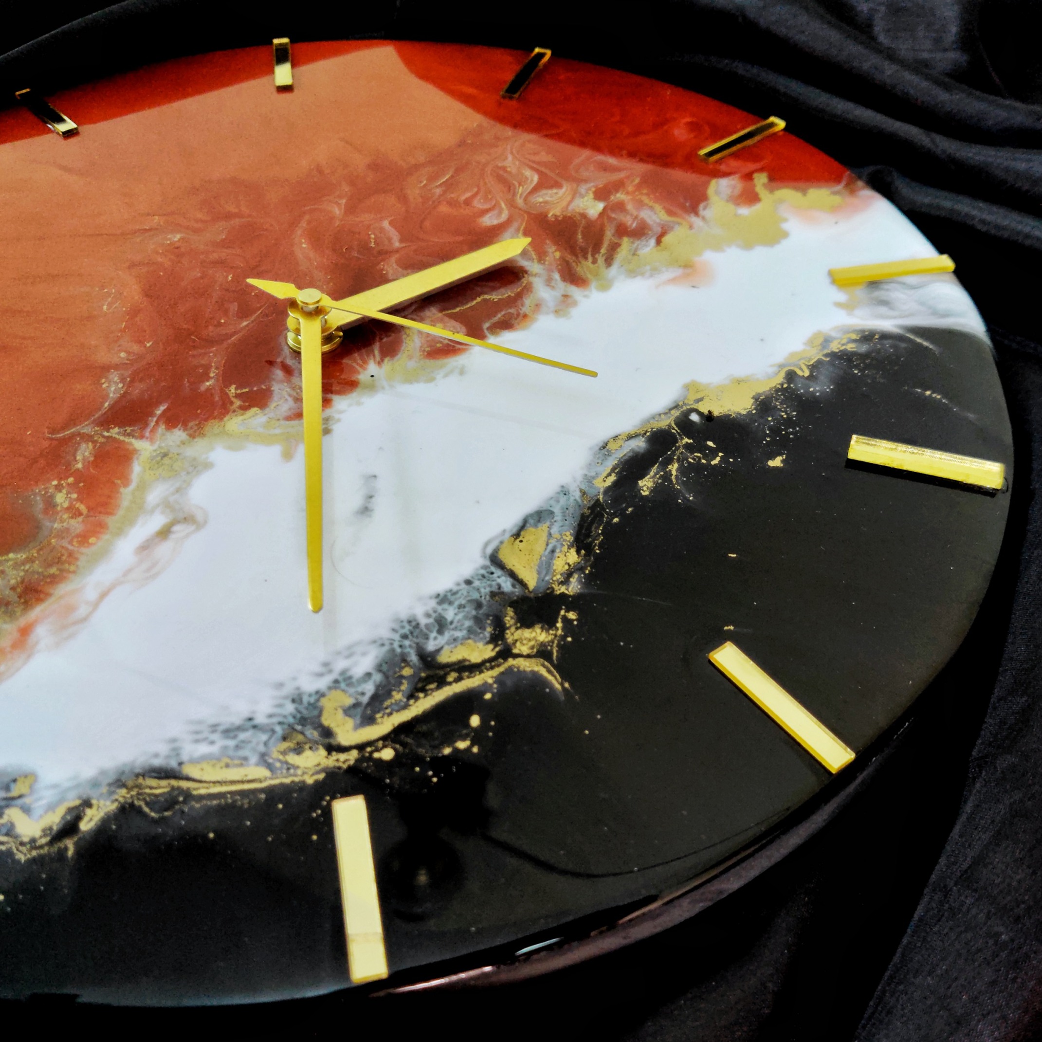 Resin Multi Color Wall Clock 12" - left-view