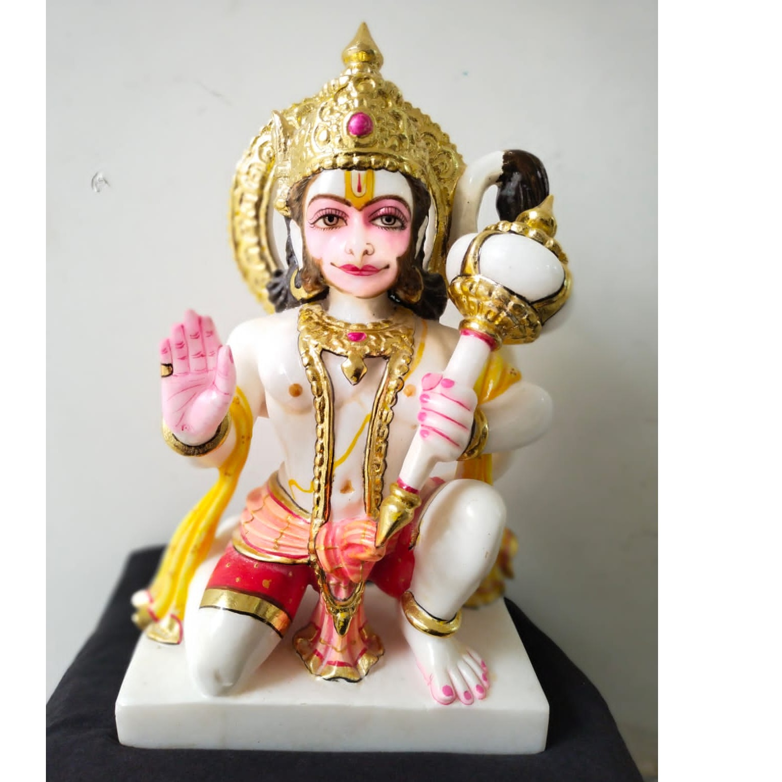 White Marble Hanuman Ji Statue - front-view