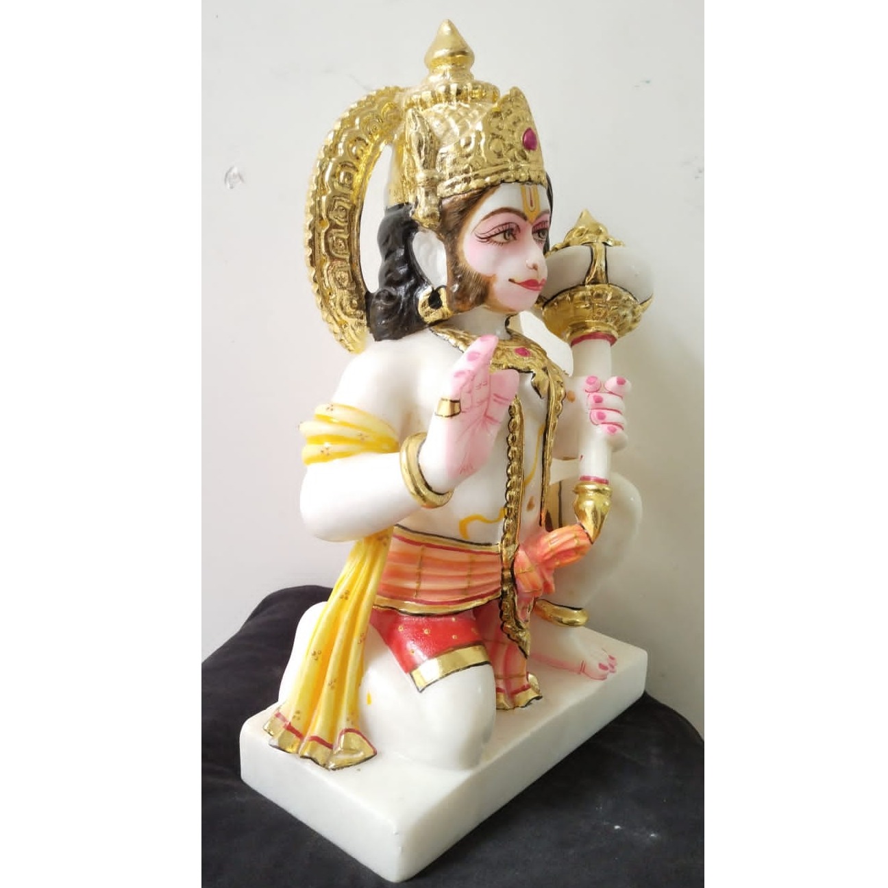 White Marble Hanuman Ji Statue - left-view