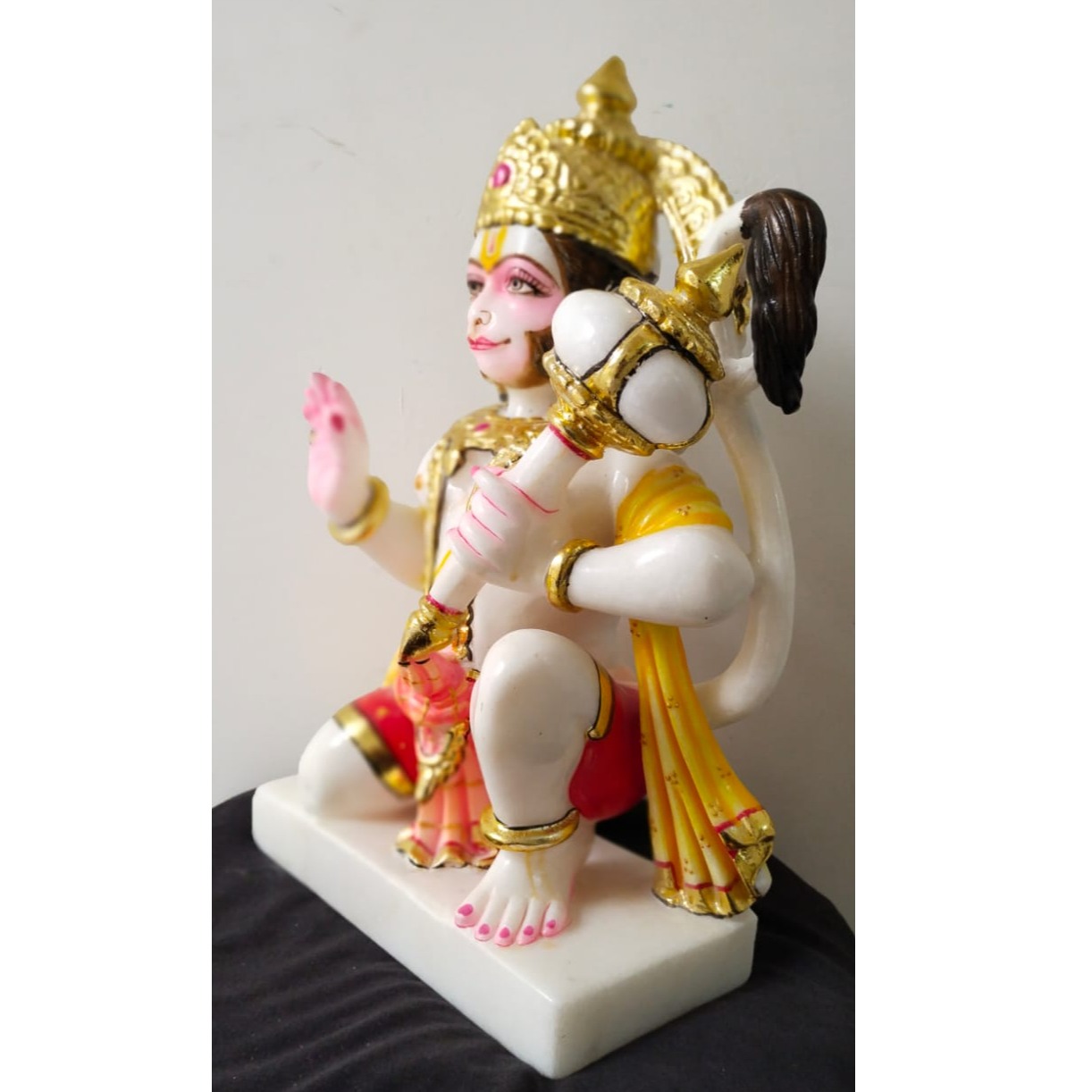 White Marble Hanuman Ji Statue - right-view