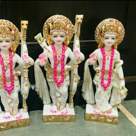 Marble Ram Darbar Statue - right-view