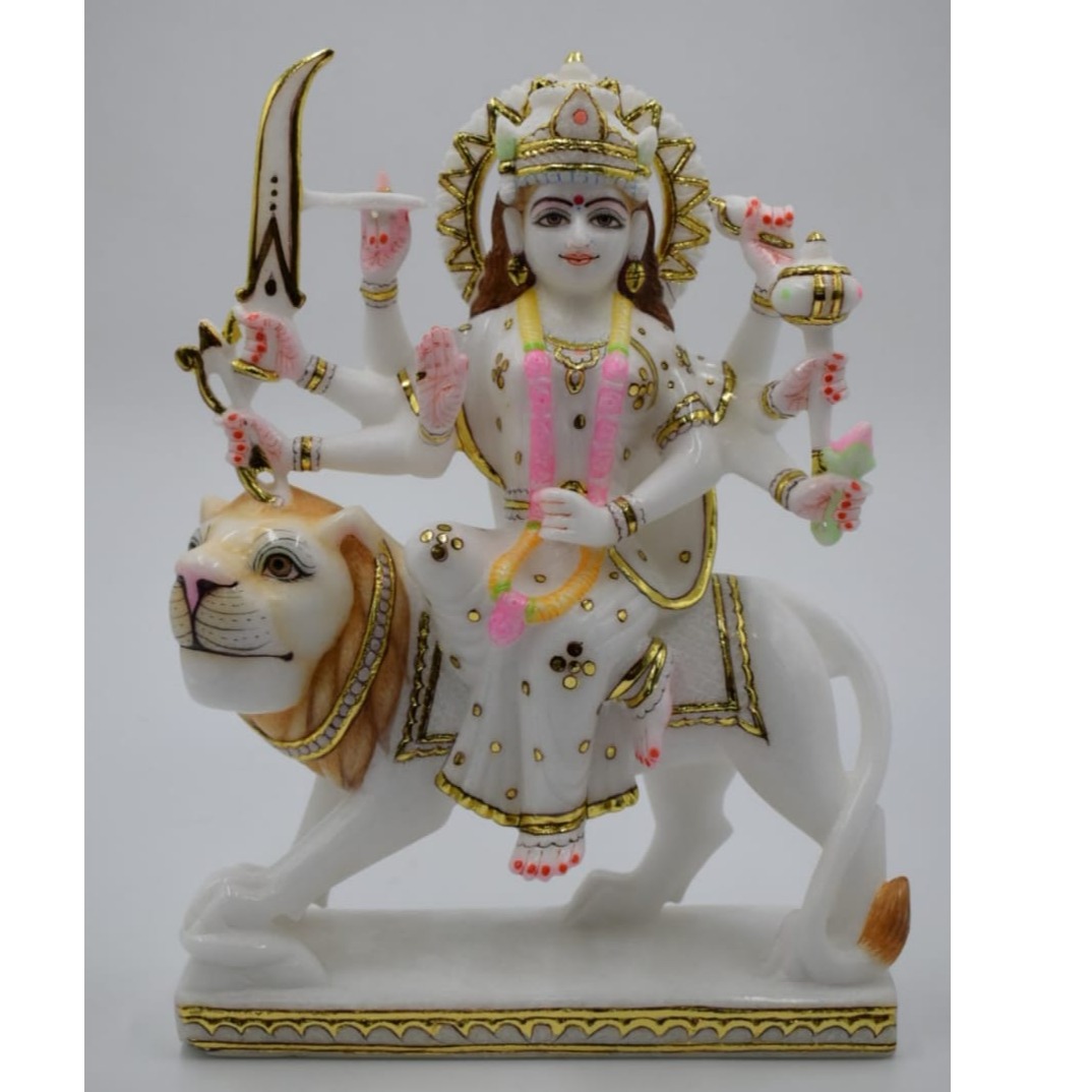DURGAA MAA MARBLE STATUE - top-view