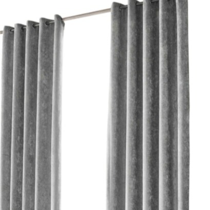 Grey Cotton Curtain - top_view
