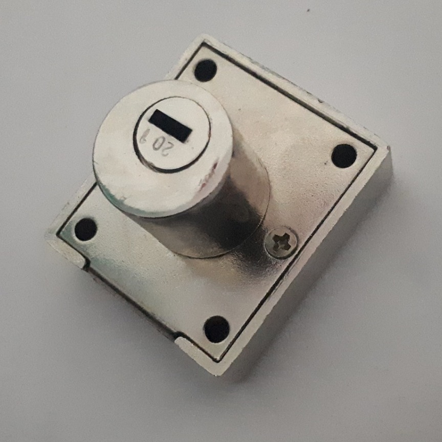 Square Multi Cabinet Storage Lock ( crome ) - front-view
