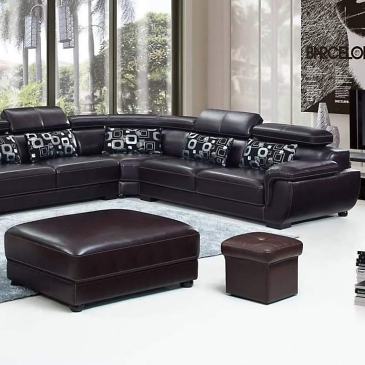 Yolo Leather King Size Sofa - front_view