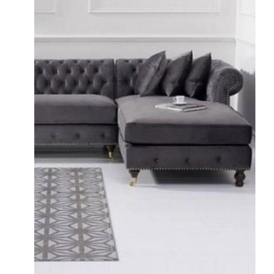 Monroe L Shaped King Size Grey Sofa - top_view