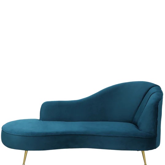 Premium Chaise Lounger Sofa in Blue Color - front_view