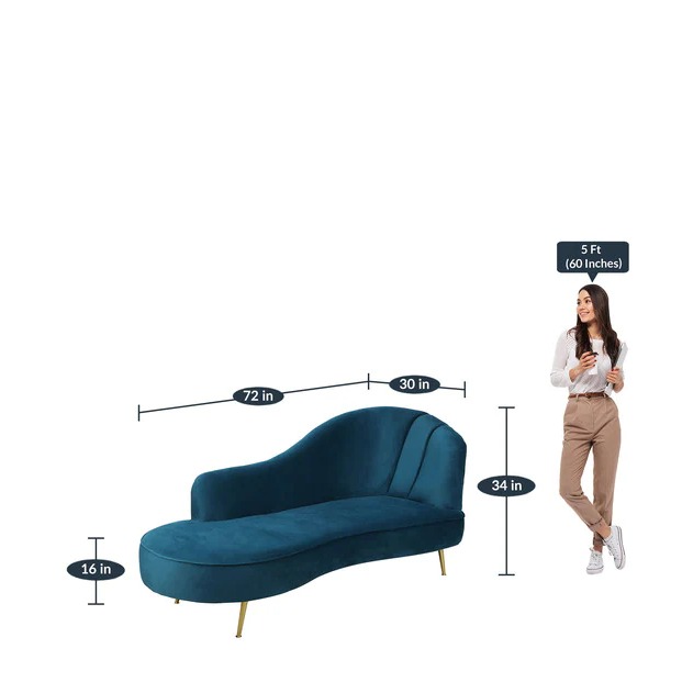 Premium Chaise Lounger Sofa in Blue Color - bottom_view