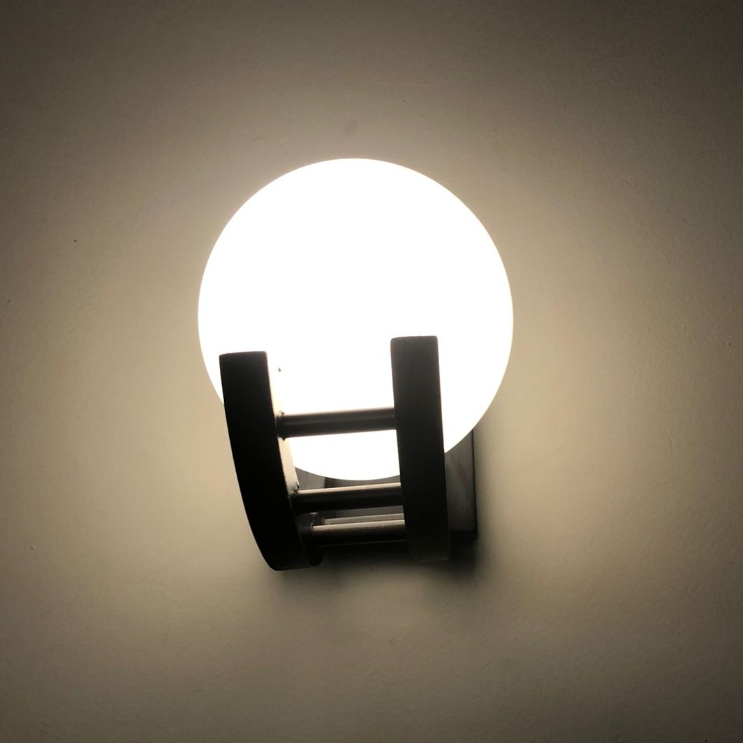 Moon Wall Light Black Bulb - rear_view