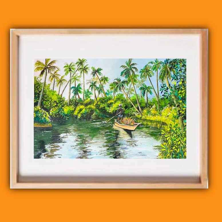 Beautiful Nature Realistic Wall Painting - top_view