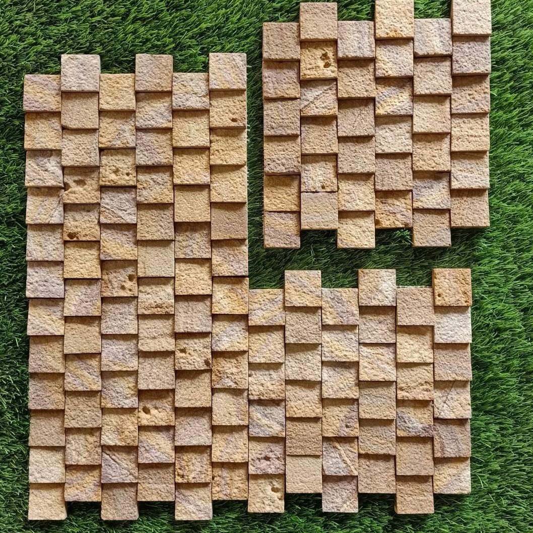 Natural wood finish tiles - front-view
