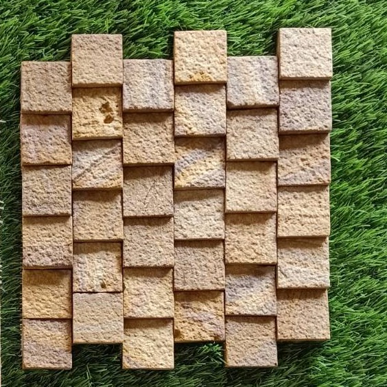 Natural wood finish tiles - top-view