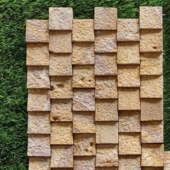Natural wood finish tiles - rear-view