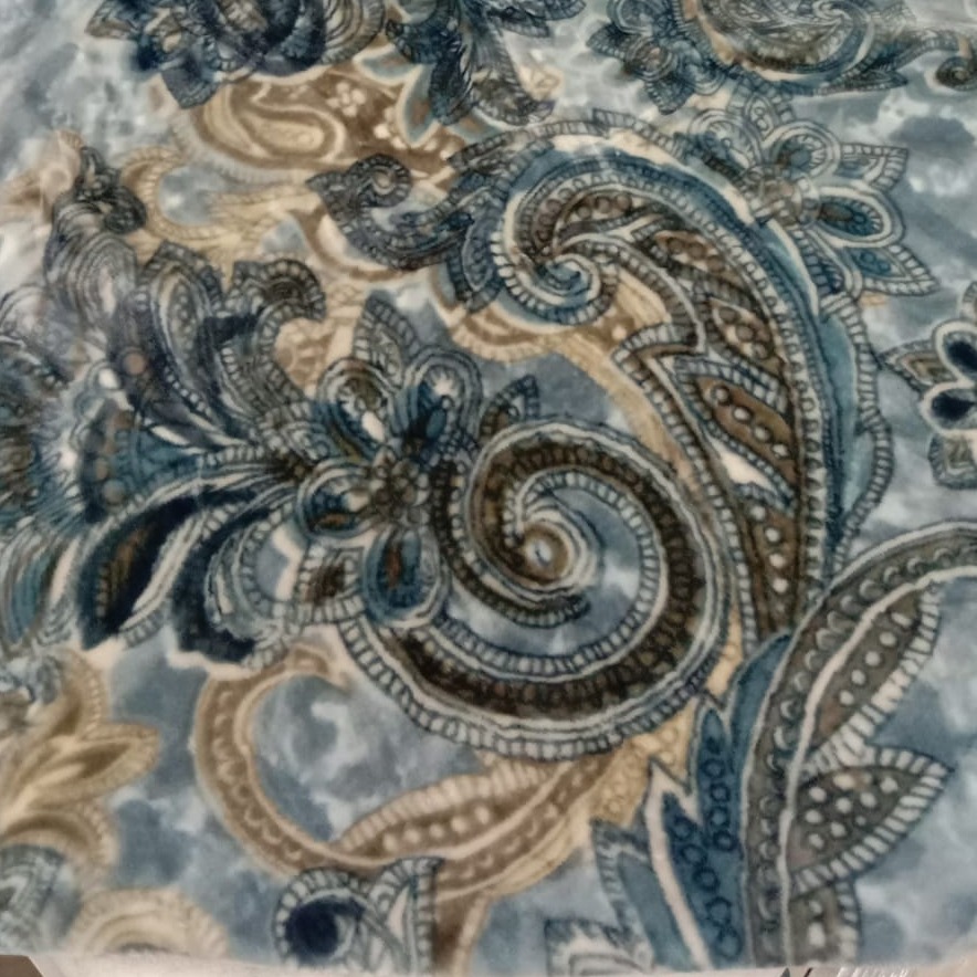 Floral Double Layer Polyester Blanket - rear-view