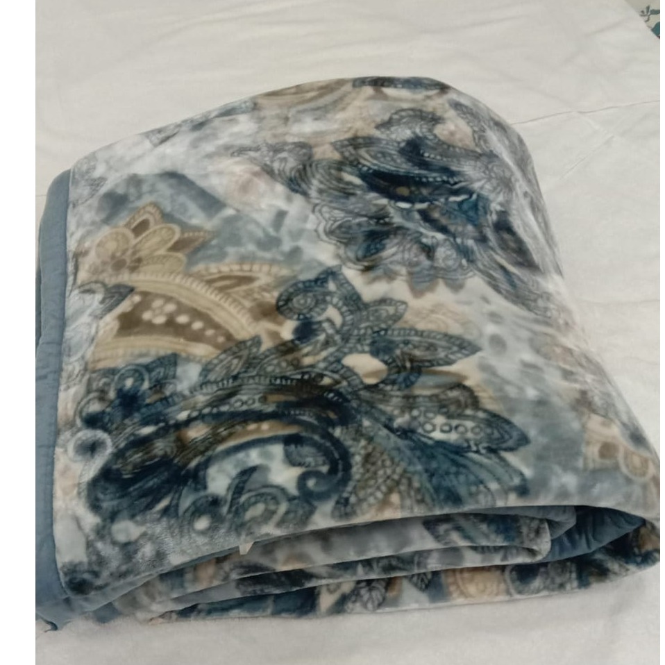 Floral Double Layer Polyester Blanket - bottom-view