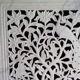 White Decorative Marble Jali I 15 mm - front-view