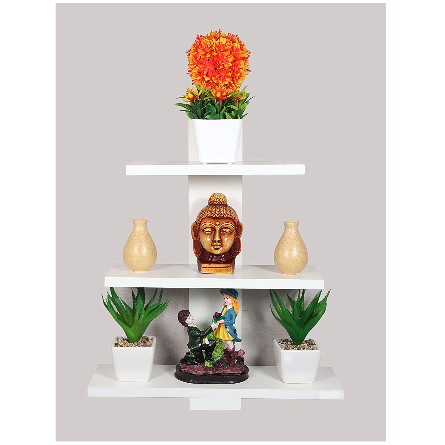 White Mounted Wall Shelve - front-view
