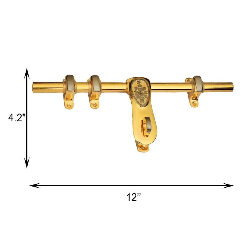 Gold & Silver Finish Brass Door Aldrop - front-view