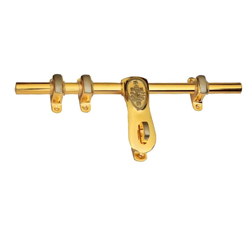 Gold & Silver Finish Brass Door Aldrop - rear-view