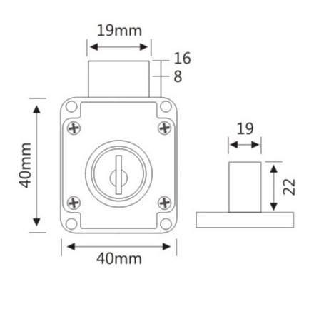 Metro Multipurpose Drawer Lock - top-view