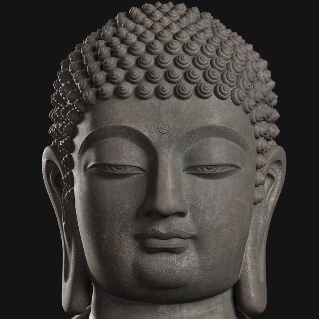 Buddha Sculpture In Golden Brown Colour - right-view