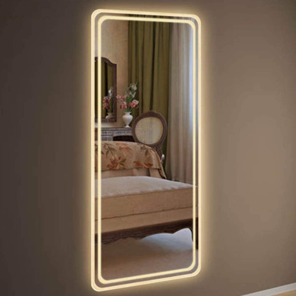 Felicity Modern LED Wall Mount Glass Mirror With Led Lights - rear_view