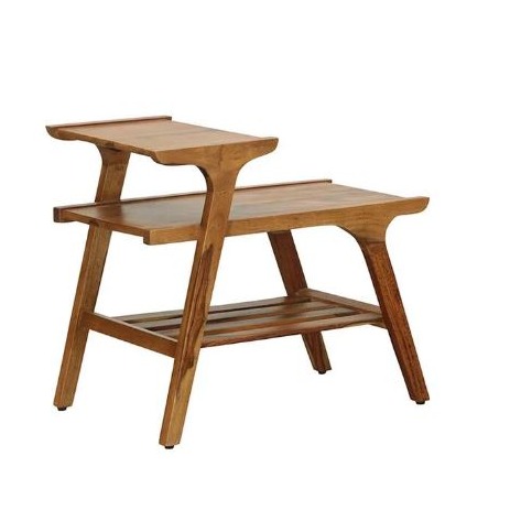 Bruns Solid Wood End Table In Rustic Teak Finish - rear_view