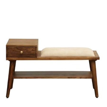 Zena Solid Wood Shoe Rack In Rustic Teak Finish - front_view