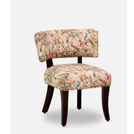 Esme Solid Wood Slipper Chair In Multicolour - rear_view