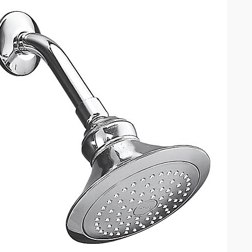 Kohler Finial Traditional 140mm Single-function Showerhead with shower arm and flange K-16351IN-CP - rear-view