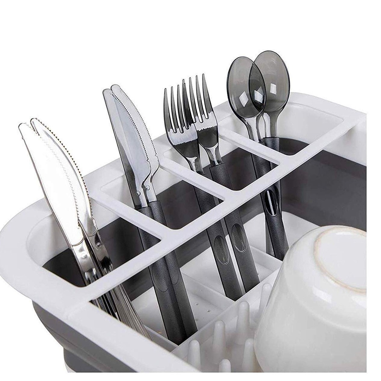 Collapsible Dish Drainer/Dish Drying Rack - left-view
