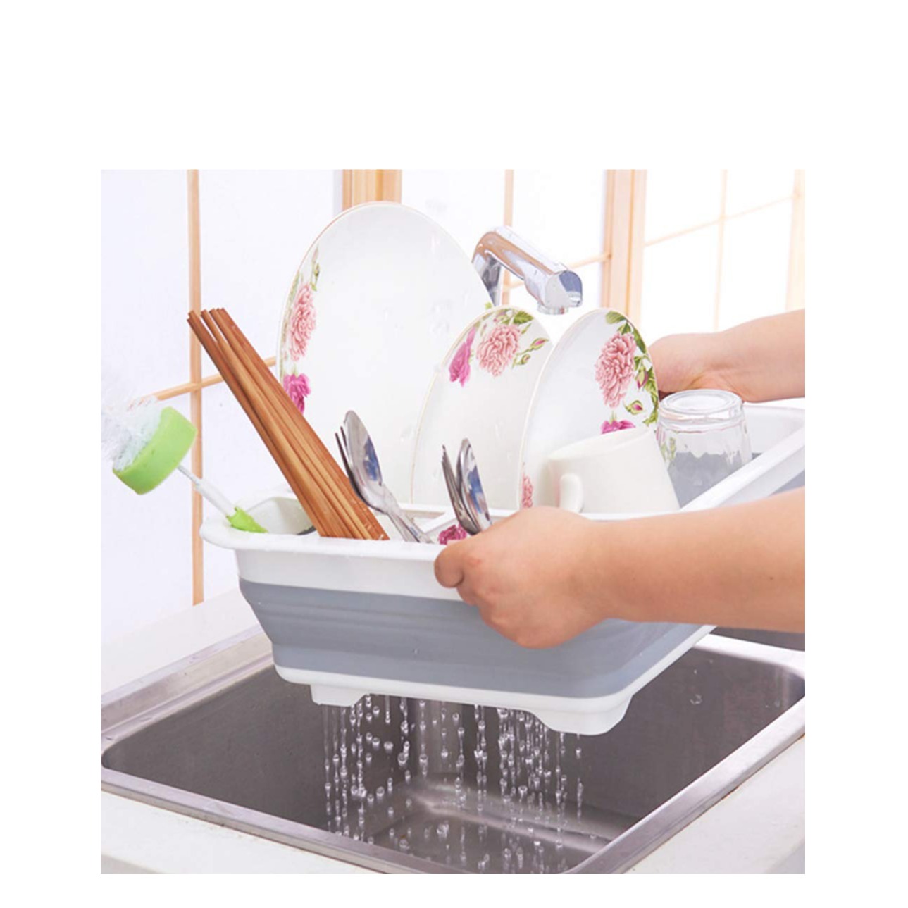 Collapsible Dish Drainer/Dish Drying Rack - right-view