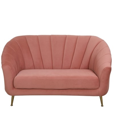 Nara 2 Seater Velvet Sofa in Blush Pink - top_view
