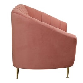 Nara 2 Seater Velvet Sofa in Blush Pink - rear_view