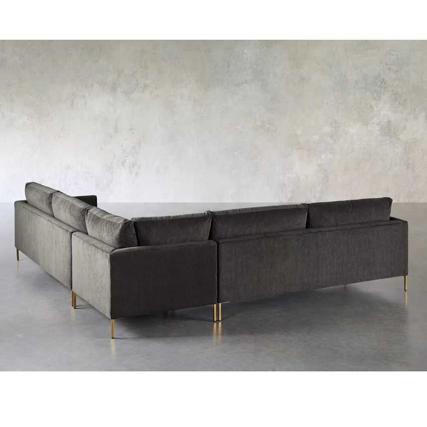 Yolo Dark Grey 5-Seater Cushioned Sofa - rear_view