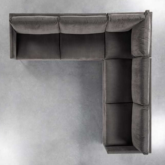 Yolo Dark Grey 5-Seater Cushioned Sofa - left_view