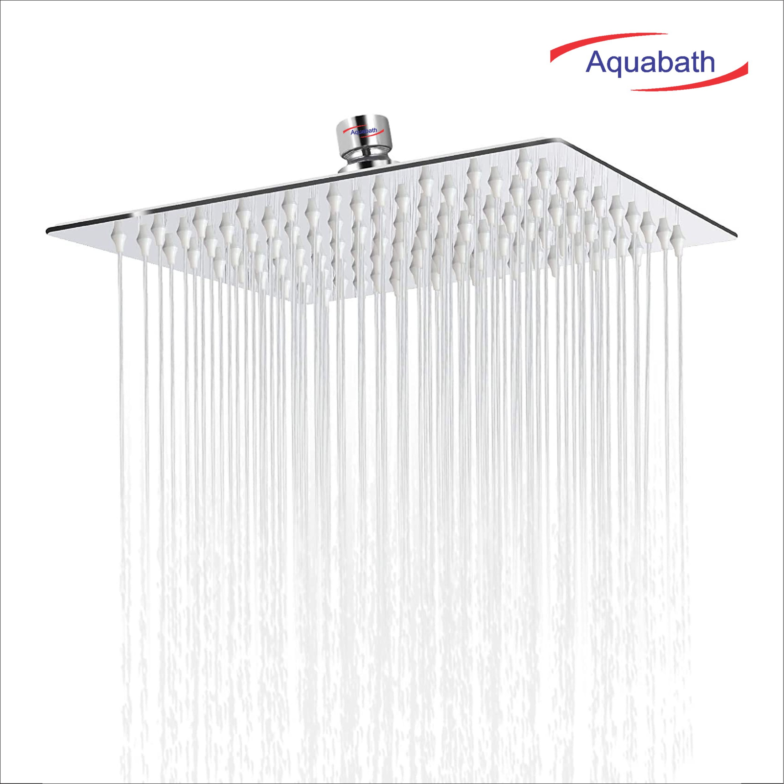 Ultra Slim SS Shower Chrome Finished Head Square - front-view